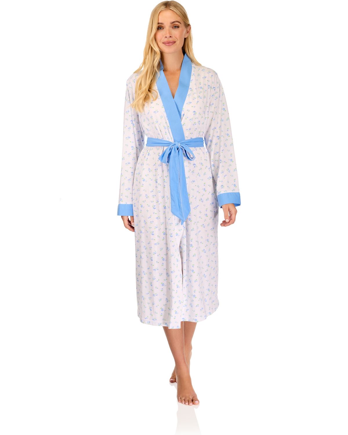 La Marquise Womens 'Vintage Blossoms' Long Sleeve Wrap Robe