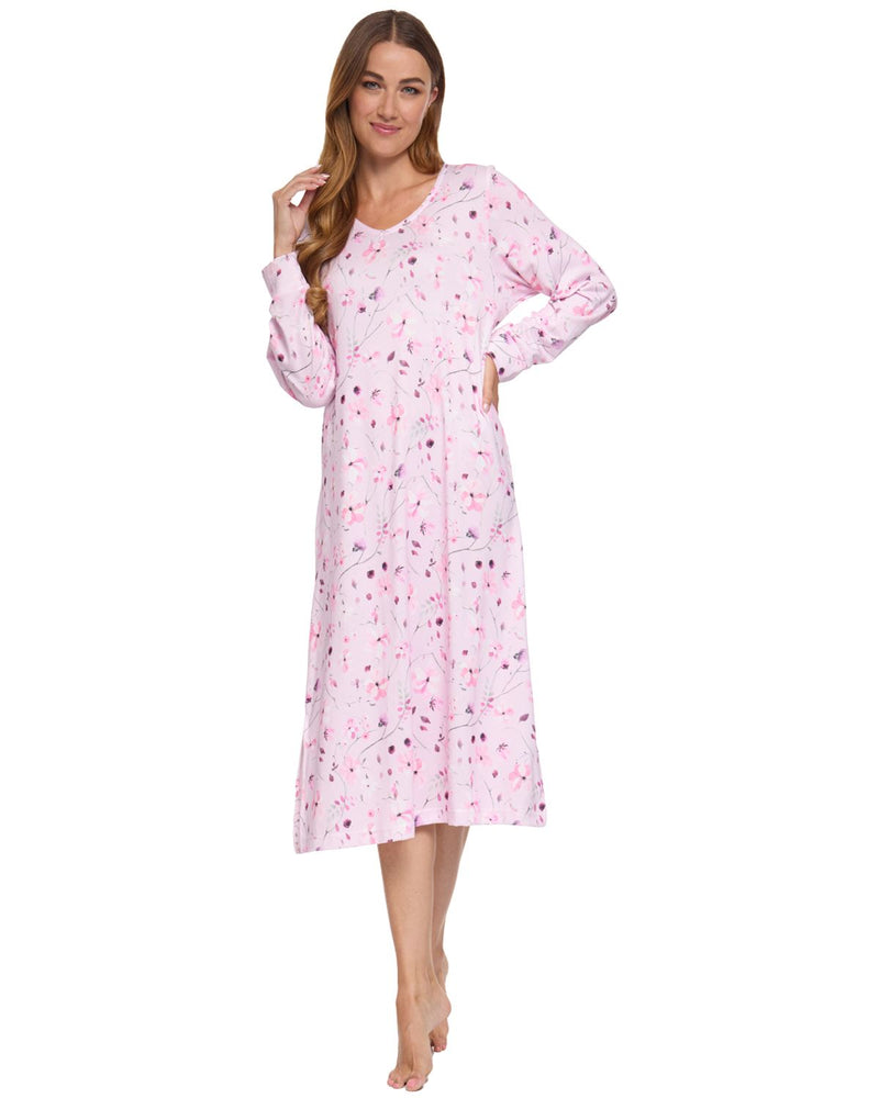 La Marquise Womens 'Floral Reflections' Long Sleeve Nightie