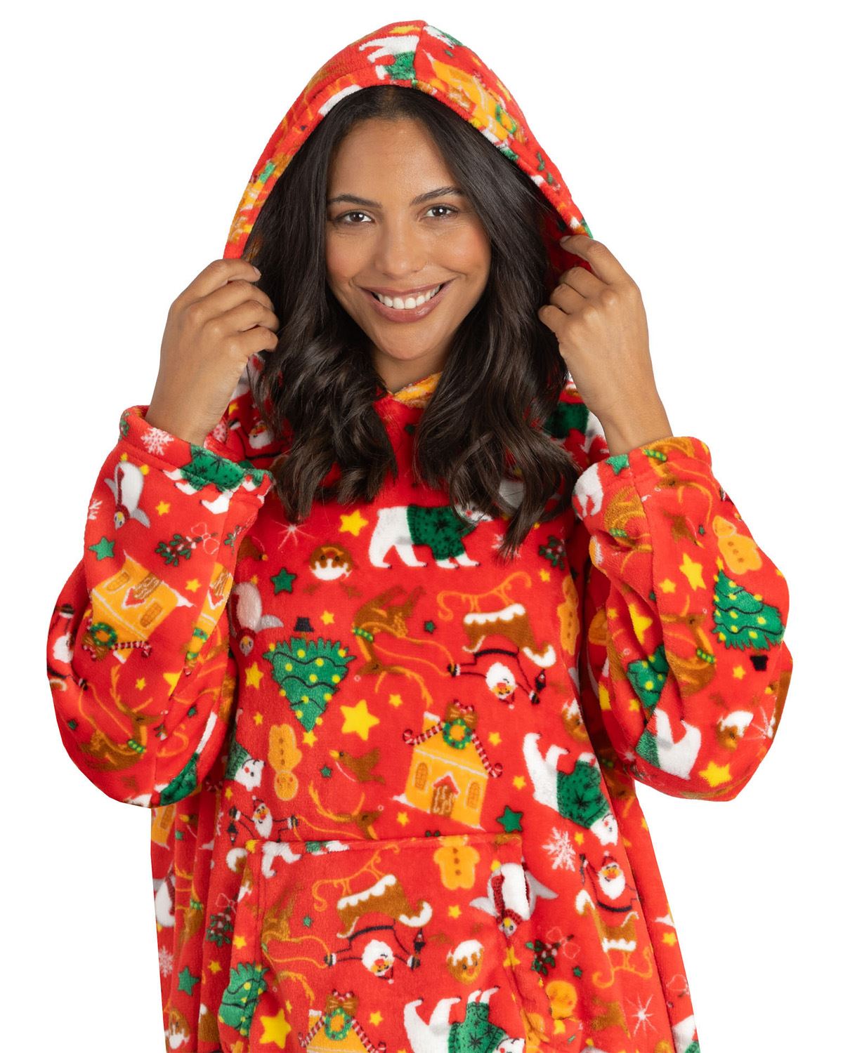 Huggable Unisex Christmas Print Oversized Hoodie