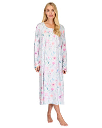 La Marquise Womens 'Watercolours' 43" & 50" Long Sleeve Jersey Nightie
