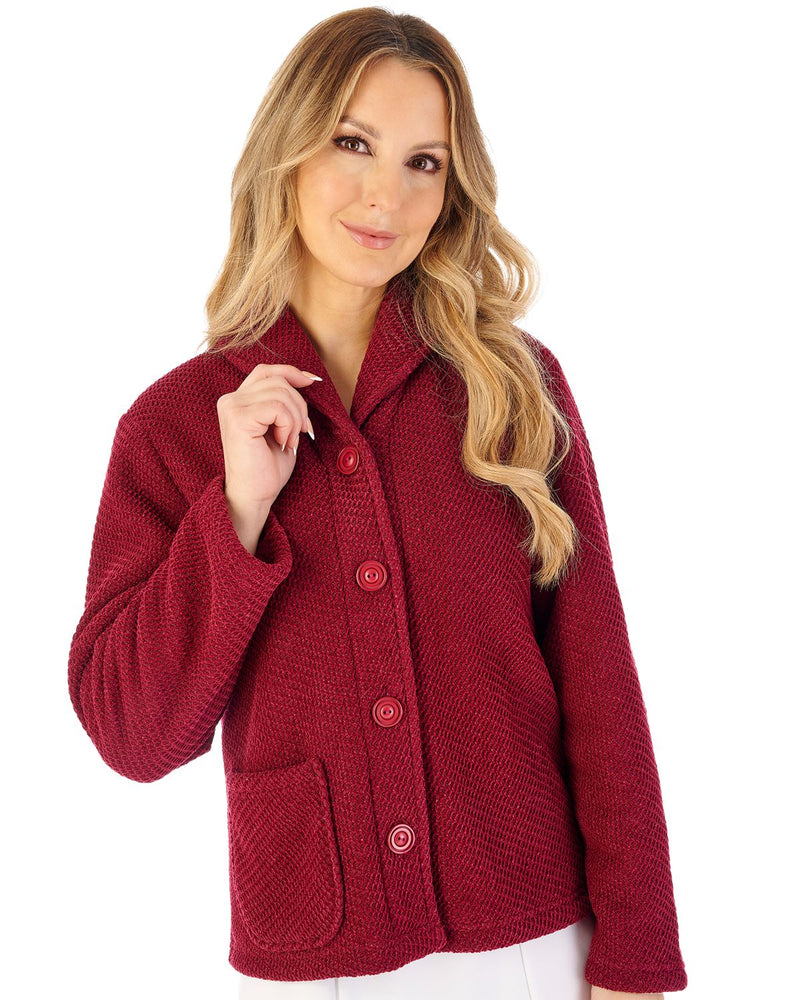 Slenderella Womens Soft Waffle 24" Button Through Bedjacket