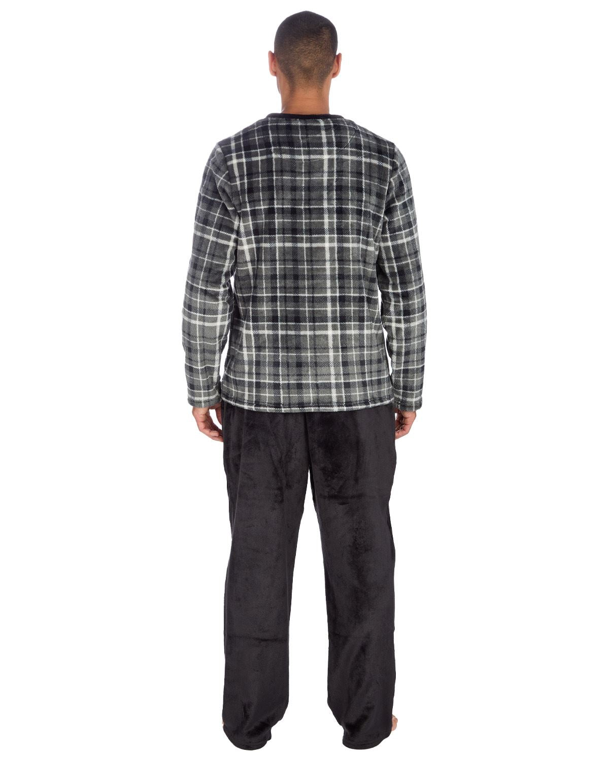 Cargo Bay Mens Polished Fleece Check Pyjamas