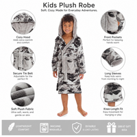 Boys Grey Camo Dressing Gown