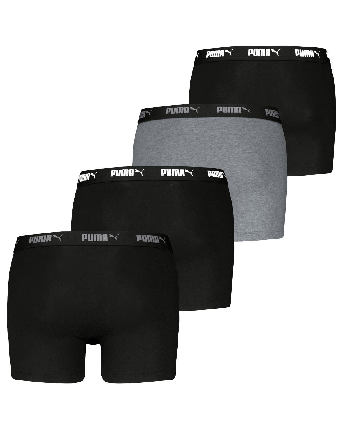 Puma Mens 4 Pack Everyday Cotton Stretch Boxers with Logo Waist Band