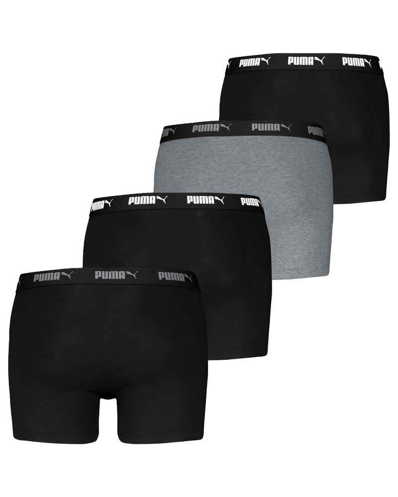 Puma Mens 4 Pack Everyday Cotton Stretch Boxers with Logo Waist Band