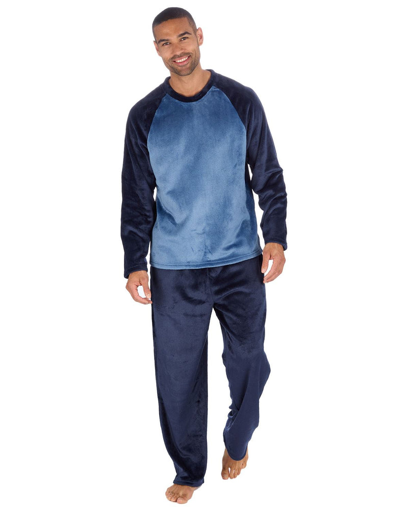 Cargo Bay Mens Polished Fleece Plain Pyjama Set