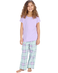Forever Dreaming Girls Short Sleeve Tee & Check Long Pyjamas