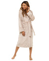 Womens Polished Fleece Cuff Detail Dressing Gown