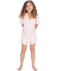 Slumber Party Girls Short Sleeve Button Down Short Pyjamas