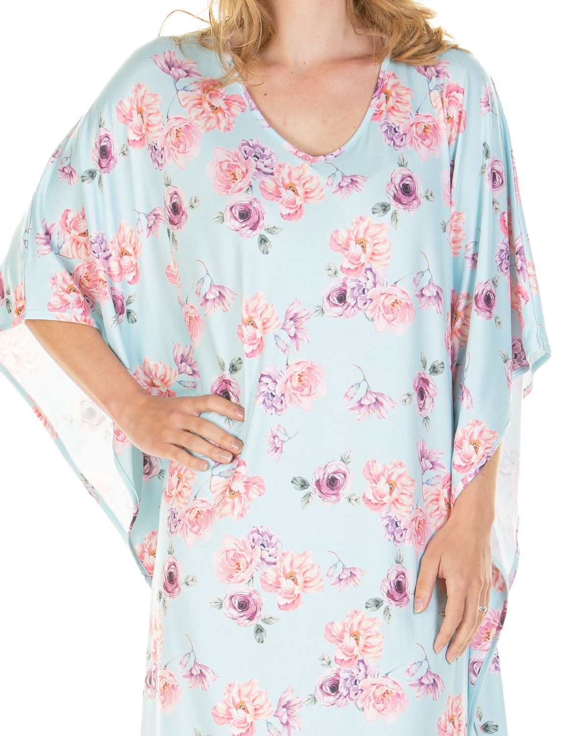 La Marquise Womans Silkyknit Floral Garden Kaftan