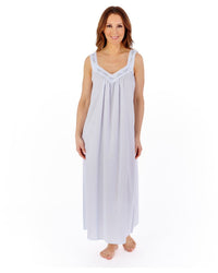 Slenderella Womens Lavender Embroidered 50" Nightdress