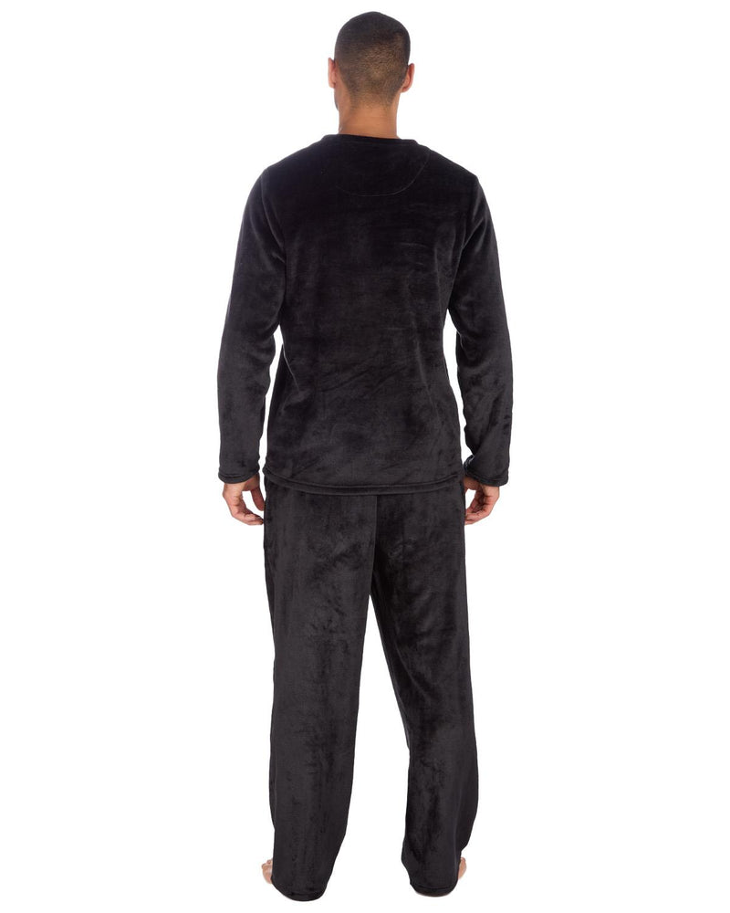 Cargo Bay Mens Polished Fleece Plain Pyjama Set