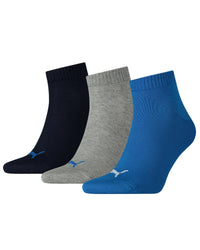 Puma Unisex 3 Pack Cotton Quarter Socks