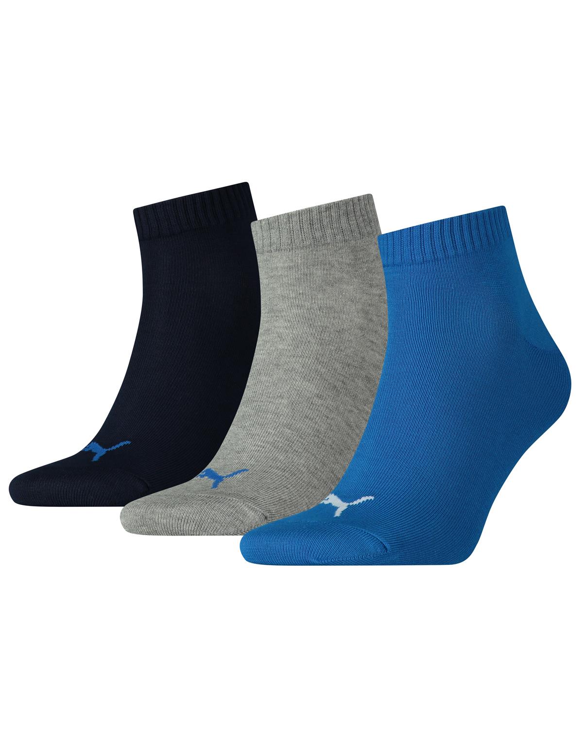 Puma Unisex 3 Pack Cotton Quarter Socks