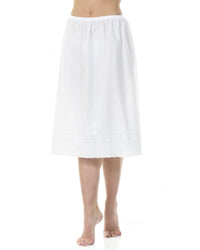 La Marquise Womens White Embroidered Hem Underskirt