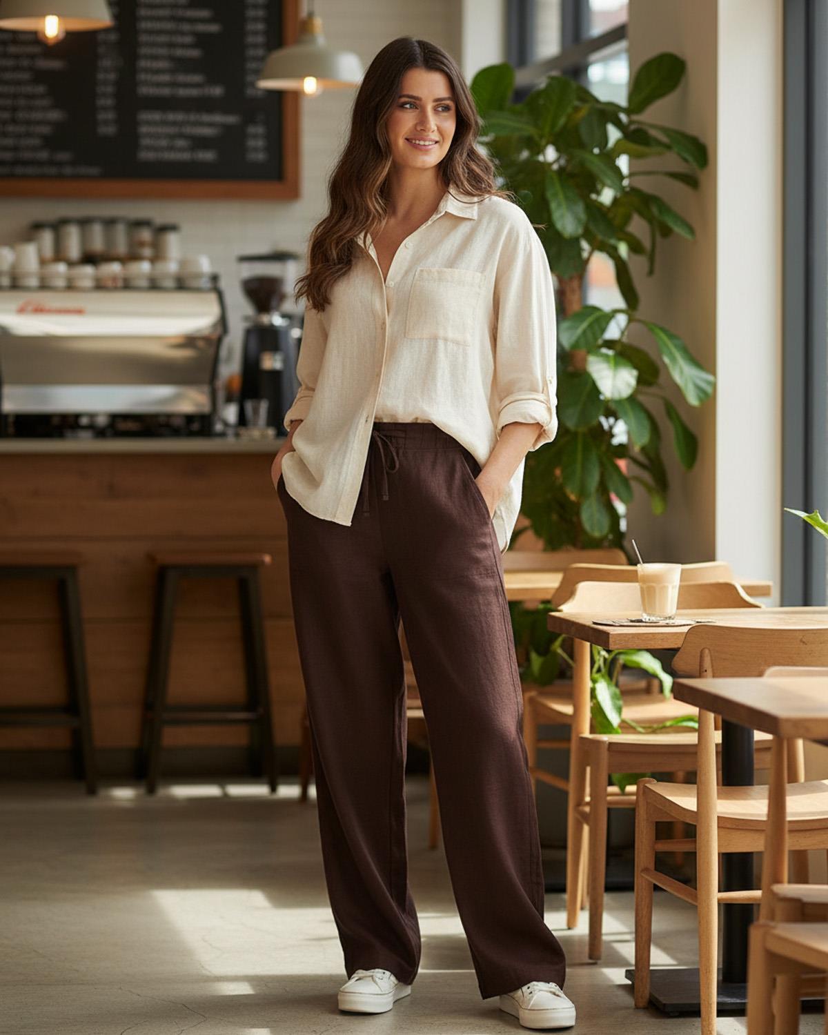Indigo Roc Womens Linen Trousers