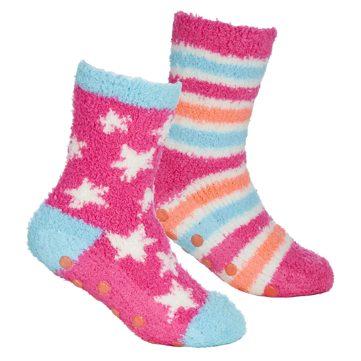 4 Pairs Girls Spots & Stars Cosy Socks