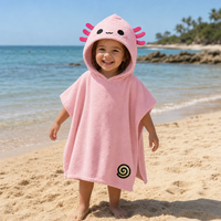 Adoramals Maddie the Axolotl Kids Hooded Towel