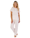 Slenderella Womens Leaf Print Jersey Pyjamas