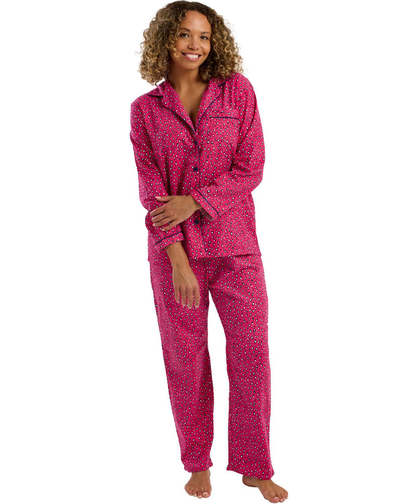Indigo Sky Womens Bright Animal Wincey Pyjamas