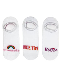 Nice Socks Womens 3 Pack Slogan Liner Socks