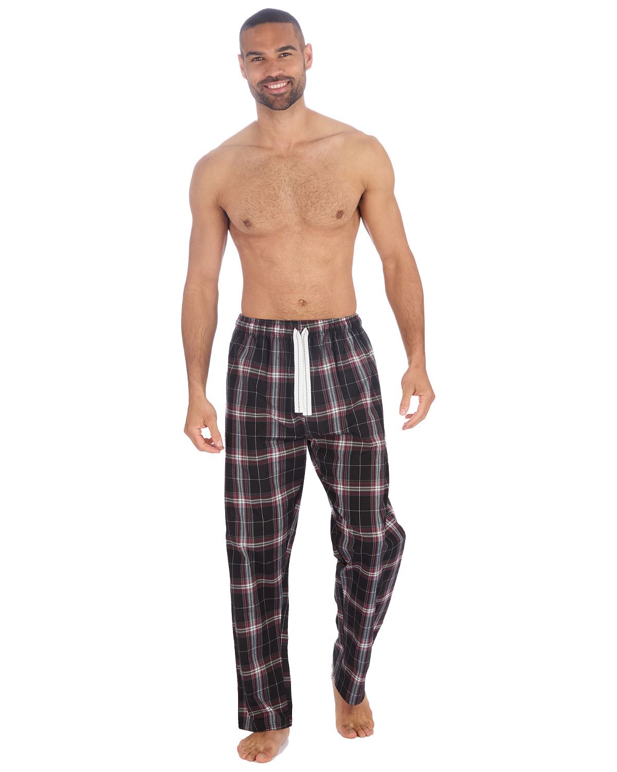 Cargo Bay Mens Woven Check Lounge Pants - 2 Pack