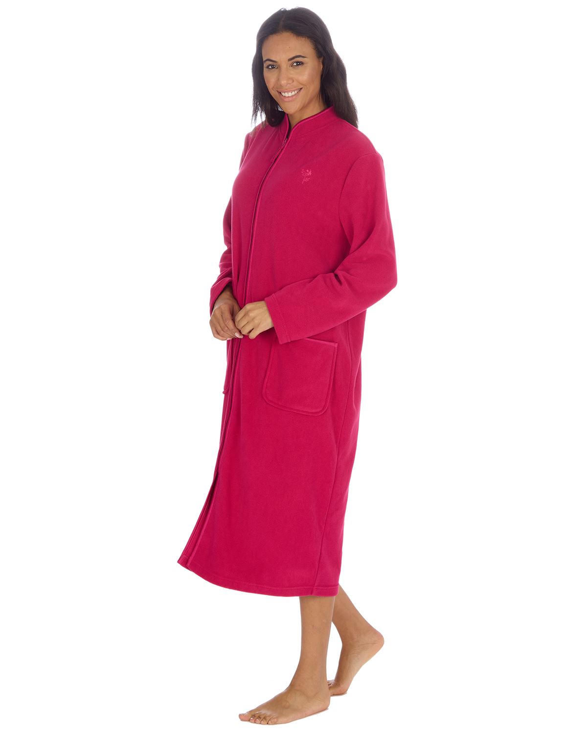 Slumber Hut Womens Zip Fleece Dressing Gown