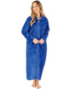Slenderella Women Supersoft Rib Fleece 50" Zipped Housecoat