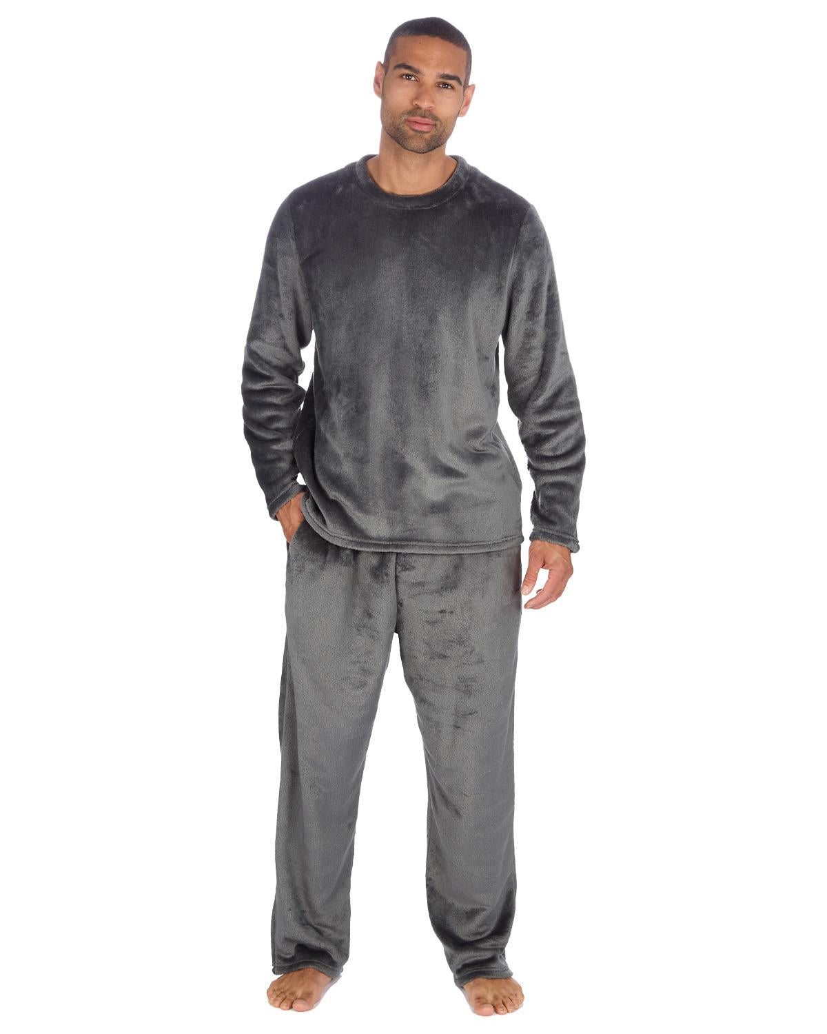Cargo Bay Mens Polished Fleece Plain Pyjama Set
