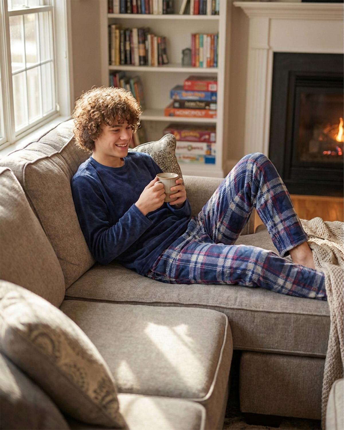 Teen Boys Flannel Fleece Pyjama Set