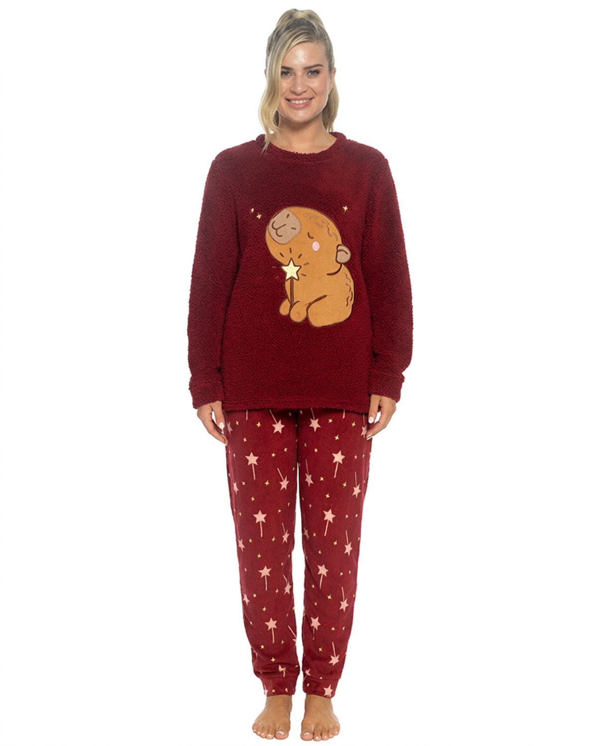 Foxbury Womens Winter Fleece Pyjama Set