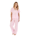 Slenderella Womens Short Sleeve Textured Woven Pyjamas