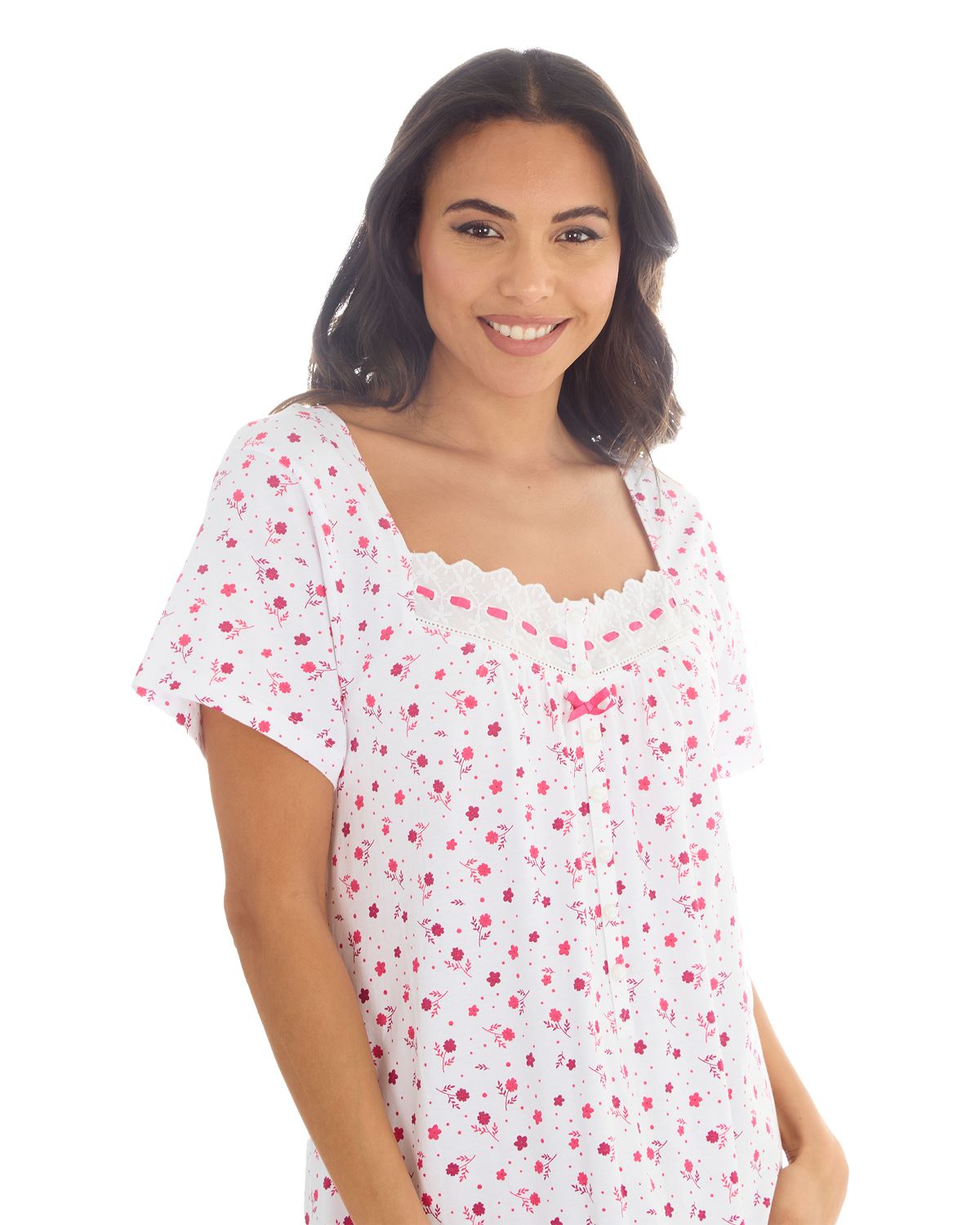 Cottonique Womens Jersey Cotton Short Sleeve Nightie