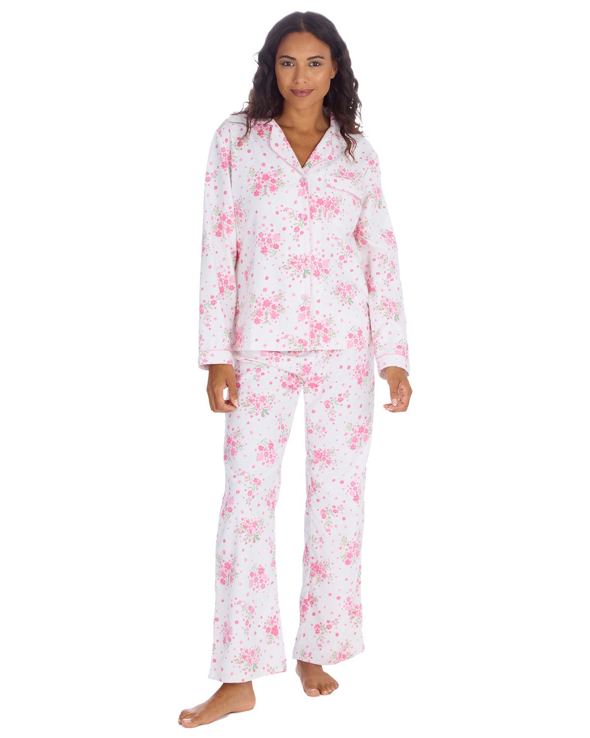 Countess Christie Womens Long Sleeve Floral Cotton Pyjamas