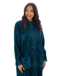 Undercover Womens Waffle Fleece Zip Dressing Gown