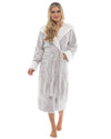 Womens Snowtip Fleece Sherpa Trim Dressing Gown