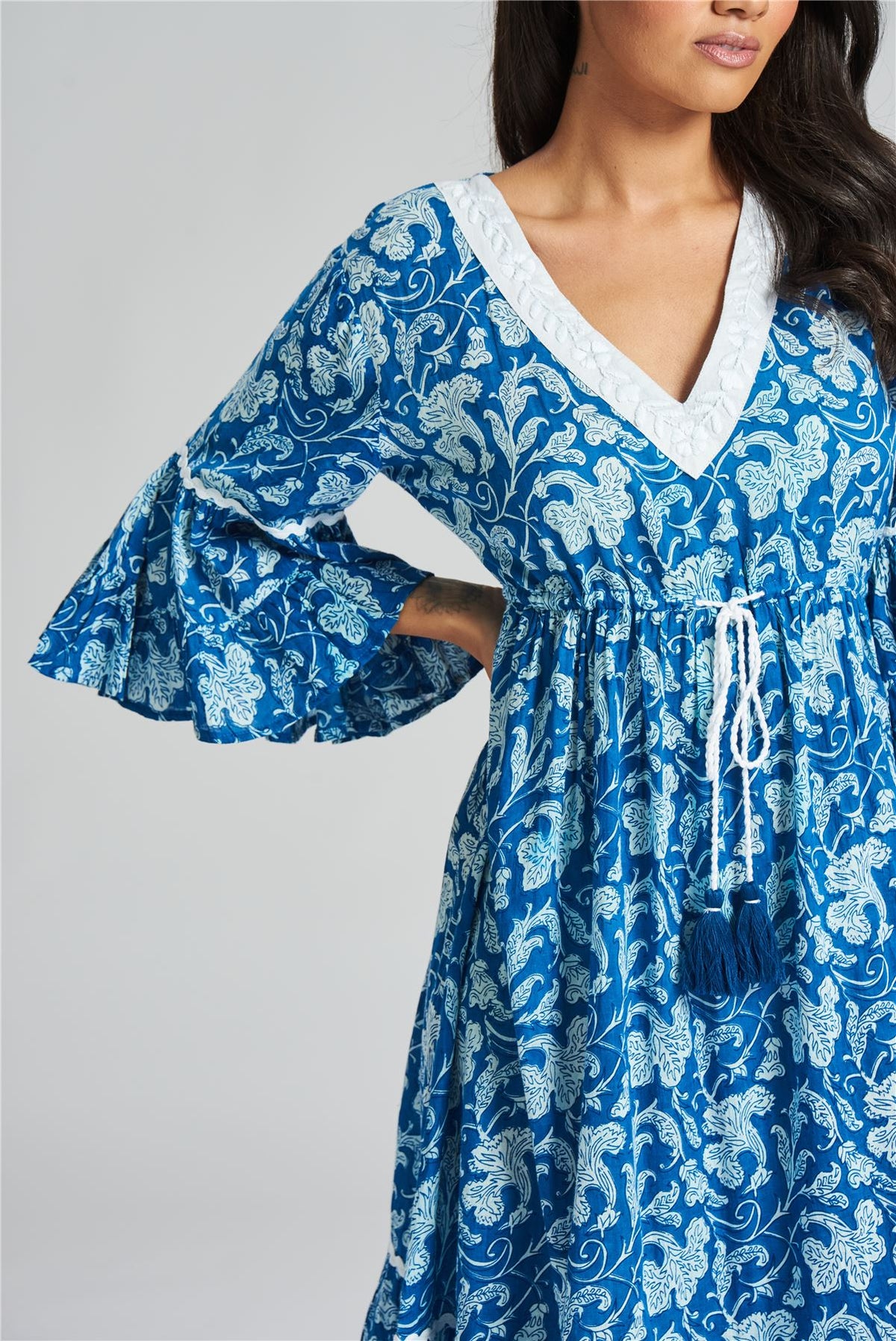South Dress Womens Frilly Cotton Summer Dress