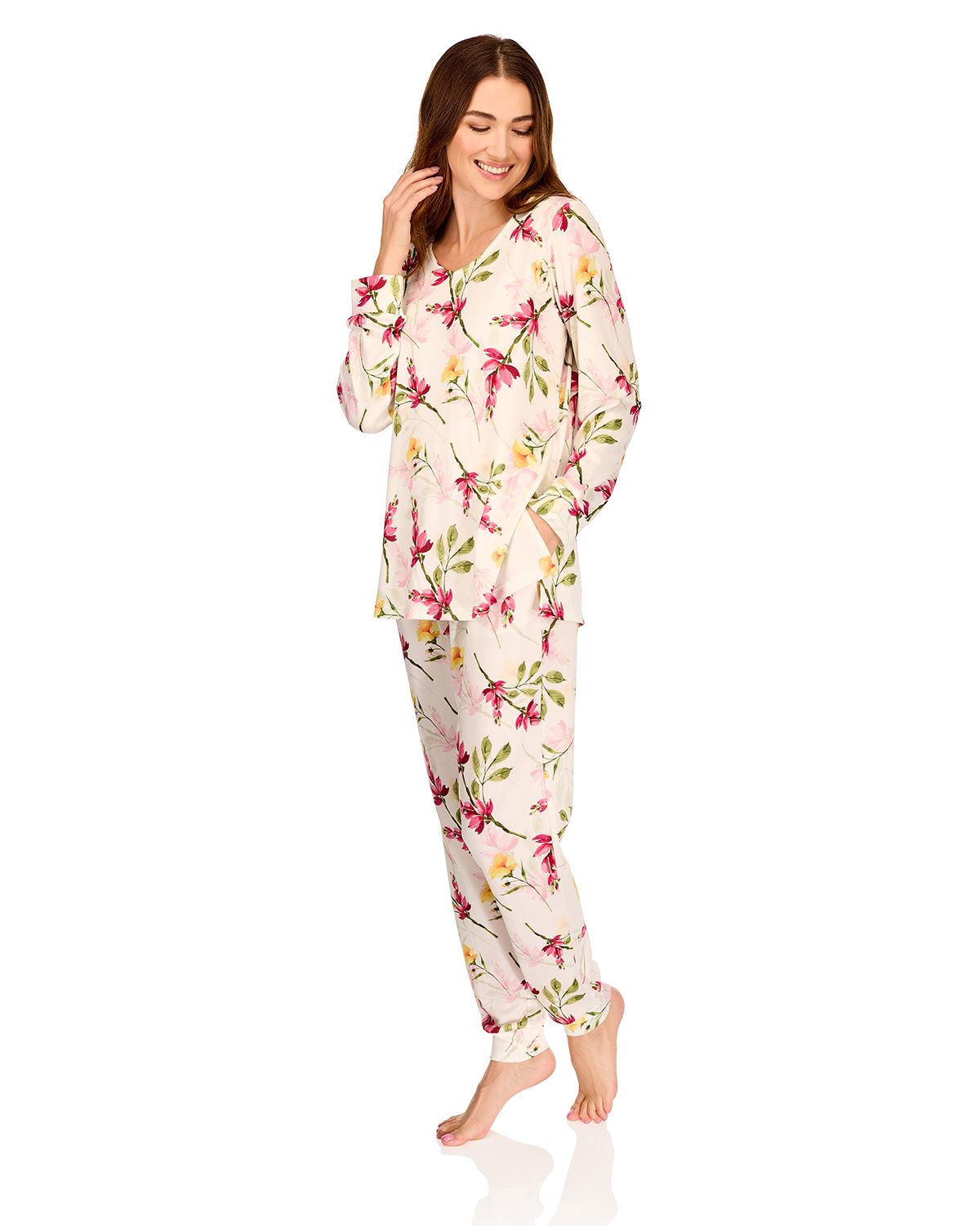 La Marquise Womens 'Berry & Blue' Long Sleeve Pyjamas