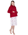 La Marquise Womens Diamond Jacquard Button Fleece Bed Jacket