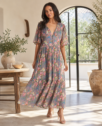South Beach Womens Paisley Print Midi Dress