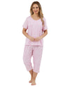 Marlon Womens Floral Jersey Cropped Pyjamas