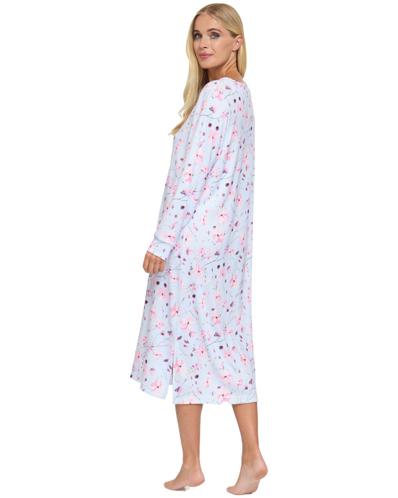 La Marquise Womens 'Floral Reflections' Long Sleeve Nightie