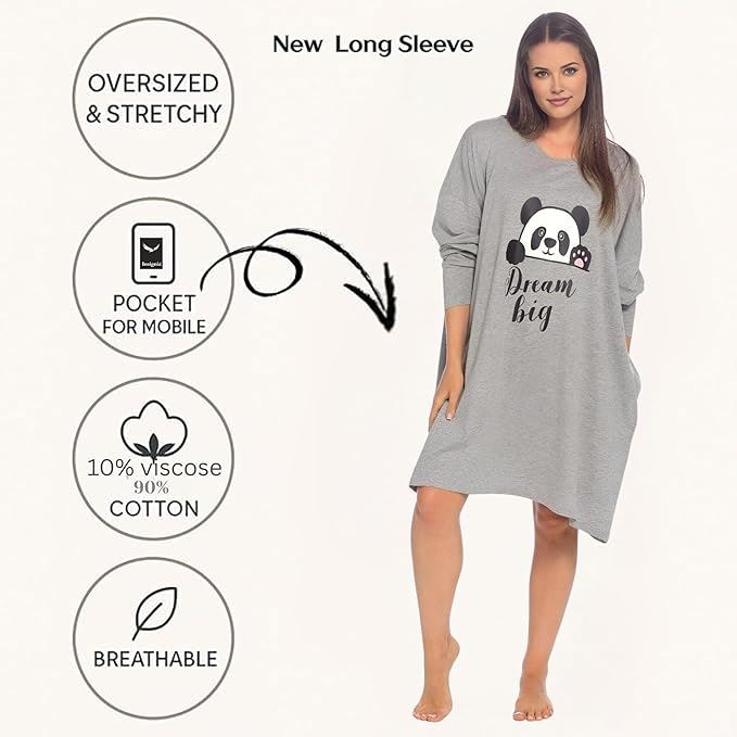 Slumber Party Womens Oversized Sleep T-Shirt