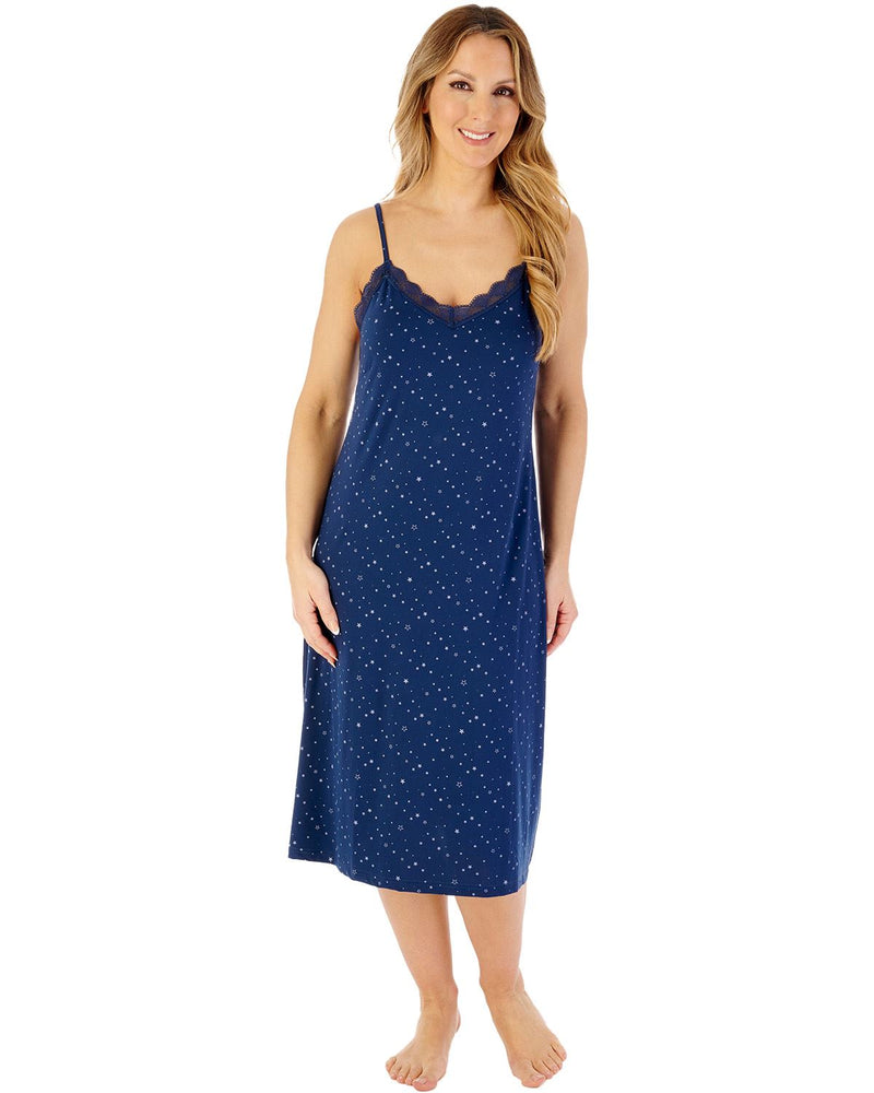 Gaspe by Slenderella Womens 38" Supersoft Star Print Chemise