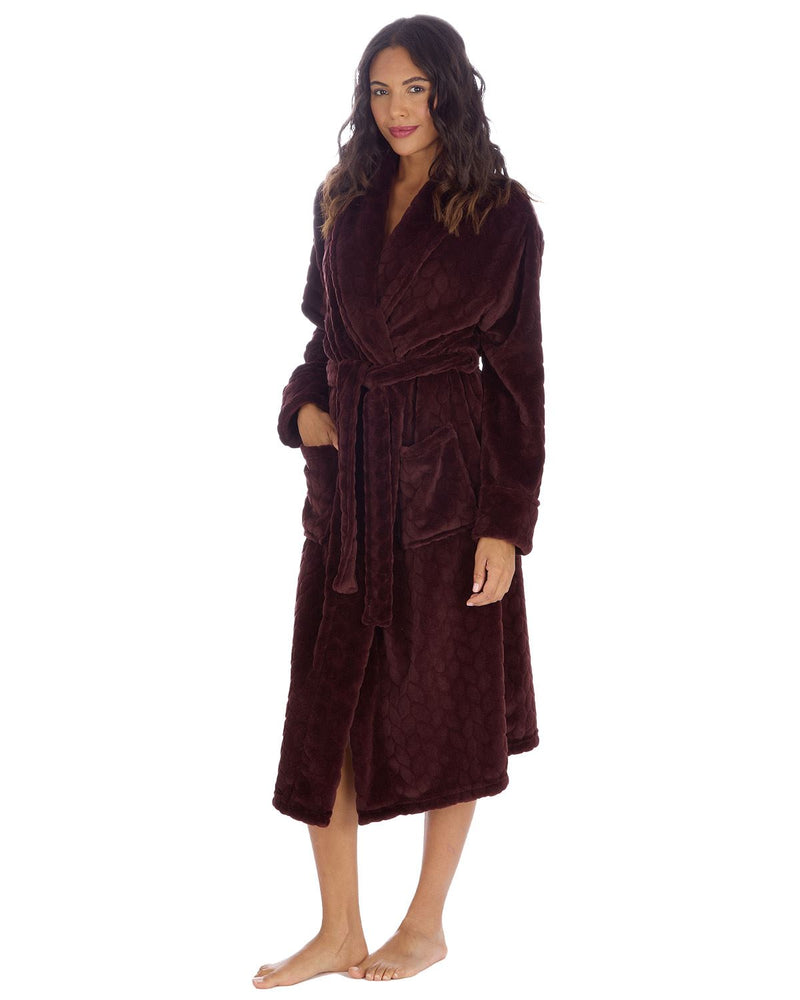 Slumber Hut Womens Flannel Fleece Hooded Dressing Gown