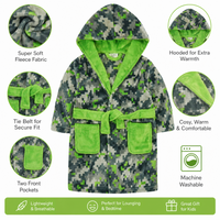 Boys Green Pixel Camo Dressing Gown
