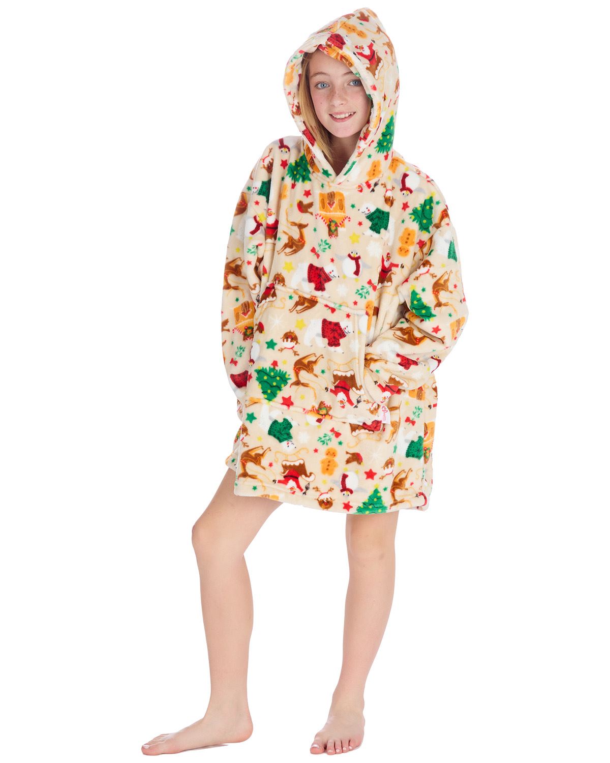Huggable Unisex Christmas Print Oversized Hoodie