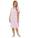 Marlon Womens Linear Floral 40" Short Sleeve Nightie