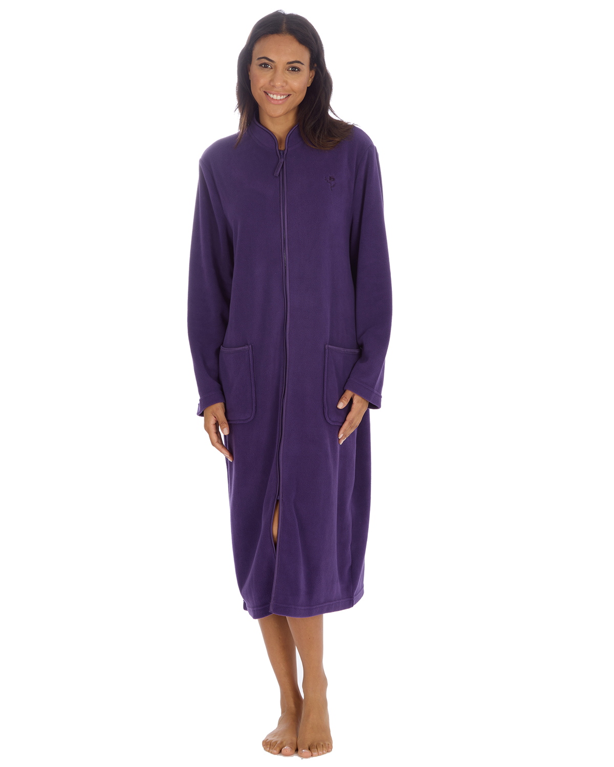 Slumber Hut Womens Zip Fleece Dressing Gown