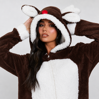 Loungeable Womens Fleece Reindeer Onesie